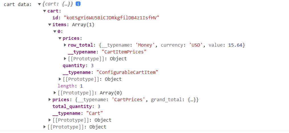 server side data of graphql operation printed in the console