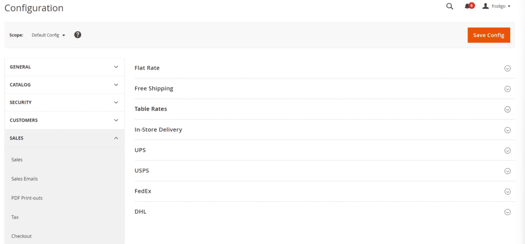 magento 2 shipping methods