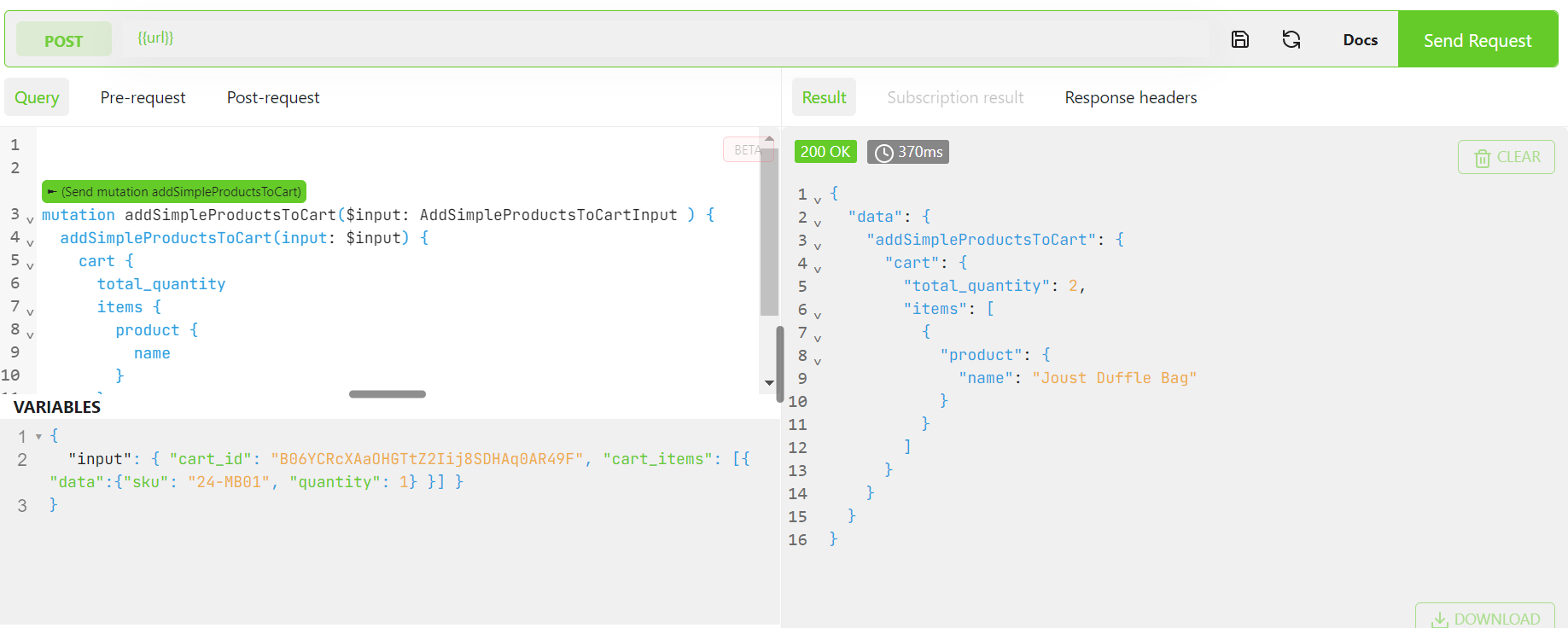 graphql variables in type mutation